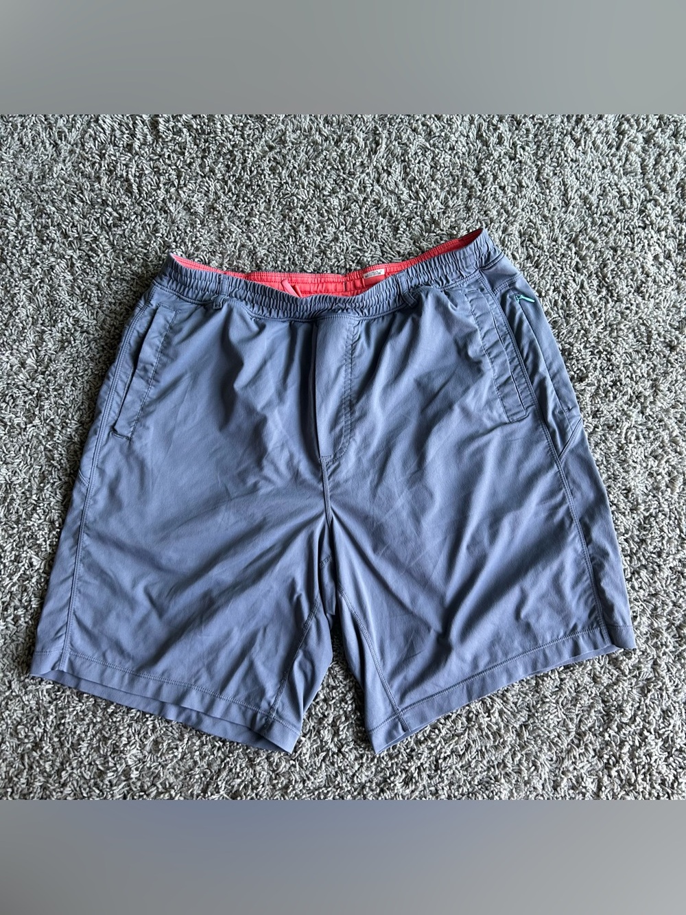 BirdDogs Shorts Mens XL Long 9" Blue Grey Athletic Performance Lined Gym Running